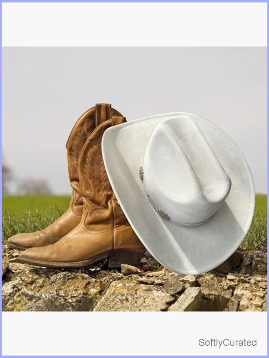 Felt Cattleman Cowboy Hat with Shapeable Wide Brim Western Hat for Adults main image 6